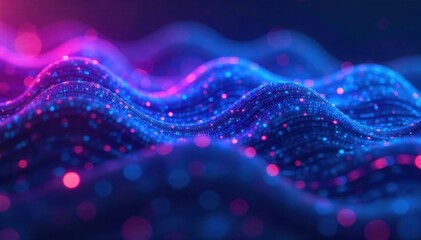 Abstract organization of digital files in a stylized folder container. An abstract visualization of digital data streams flowing and organizing themselves into a stylized, translucent folder icon. Use