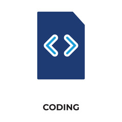 coding vector, icon or logo sign isolated symbol illustration
