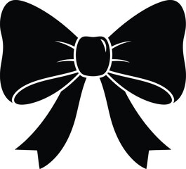Black bow vector graphic ribbon present decoration gift holiday design eps silhouette