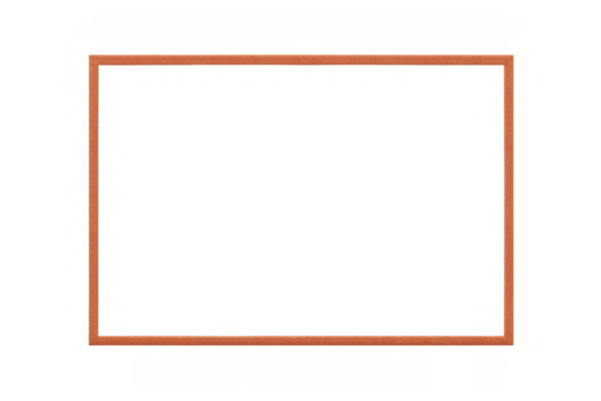 Orange frame rectangular border on transparent background, minimalist geometric shape for modern design and presentation - Powered by Adobe