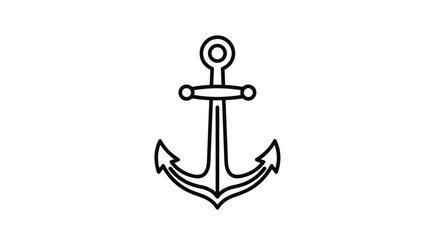 Simple black and white line drawing of a traditional anchor with two flukes.