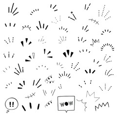 Attention and Emphasis Line Icon Set – Comic Style Highlight, Reaction Marks, Doodle Elements Collection