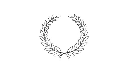 A simple black and white outline of a laurel wreath, symbolizing victory and achievement.