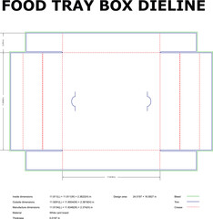 Food Tray Box Dieline – Die Cut Packaging Template