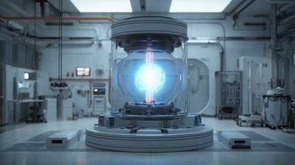 Obraz premium Futuristic lab equipment centerpiece