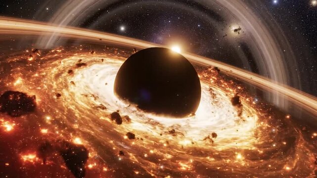 Stunning Black Hole Visualization Captures Cosmic Phenomena in Space.