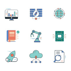 Modern Technology and Data Innovation Icon Set