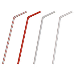 Straws for drink isolated transparent background 3d rendering PNG
