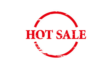 HOT SALE - Red Rubber Stamp With text HOT SALE

