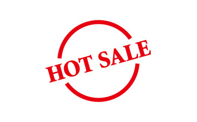 HOT SALE - Red Rubber Stamp With text HOT SALE
