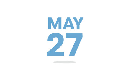 Stylish May 27th Date Graphic with Clean Lines for Commemorative Events and Planning Purposes