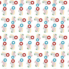 Vibrant Floral Vertical Repeat Pattern design Template.