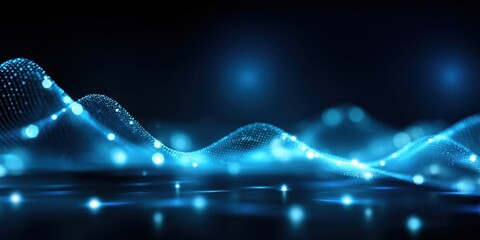 Abstract futuristic isolate wave dot particle background, a vector illustration of a dot wave on black, abstract background design element for a banner