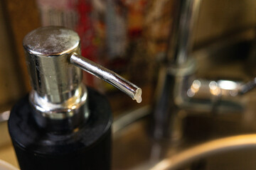 Detergent bottle close up