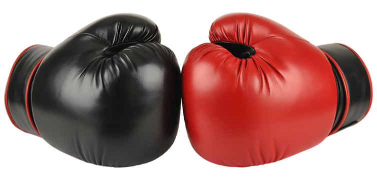 PNG Red black boxing gloves faceoff
 - Powered by Adobe