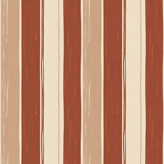 Abstract vertical stripes with a textured brushstroke effect in warm earthy tones of terracotta and beige