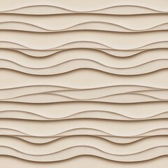 Abstract seamless pattern of layered wavy organic shapes in neutral beige and cream tones creating a textured background