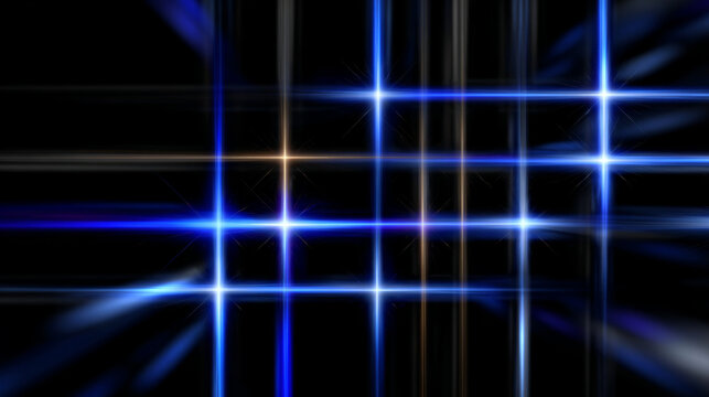 Radiant grid of glowing blue lines pulsates, creating captivating, futuristic ambience that is both electric and serene