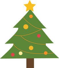 Obraz premium Simple decorated Christmas Tree with Star Topper