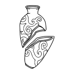 fragmented ornate vessel outline