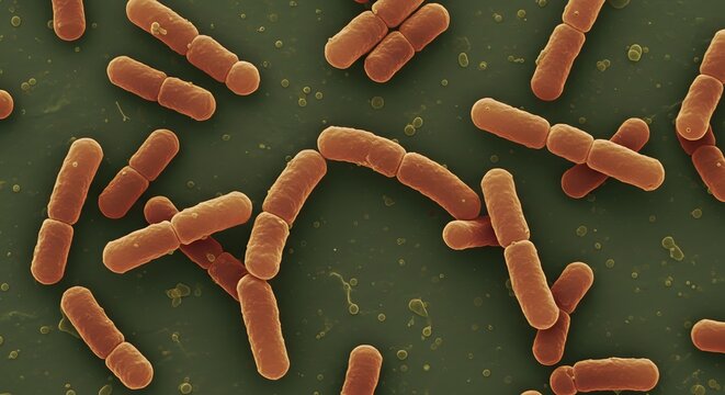 Streptobacilli Bacteria Chains Under Microscope