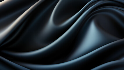Obraz premium Soft Black Silk Fabric With Smooth Waves and Elegant Texture Illuminated by Gentle Light