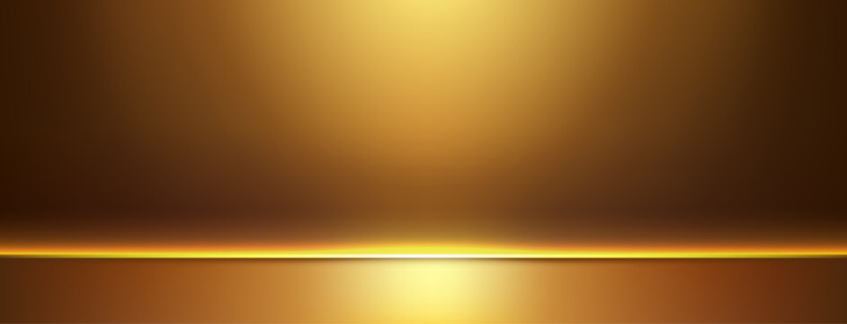 Golden brown gradient limbo background, glowing sunset reflection, elegant metallic shimmer, soft smooth mesh studio room, luxurious abstract vector wallpaper, warm light horizon