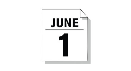Calendar Illustration Marking The First Day of June Highlighting A Specific Day Of The Month and Upcoming Events Scheduling Important Dates