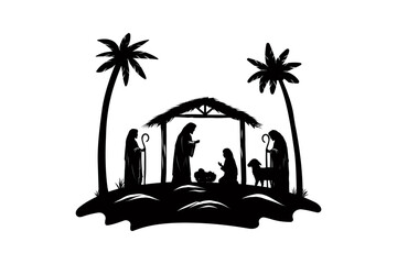 Nativity Scene Silhouette