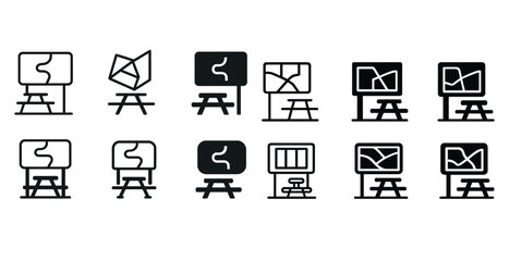 Obraz premium Set of abstract blackboard icons with geometric patterns