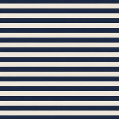 Seamless horizontal stripe pattern in navy blue cream and white creating a clean and modern graphic background texture