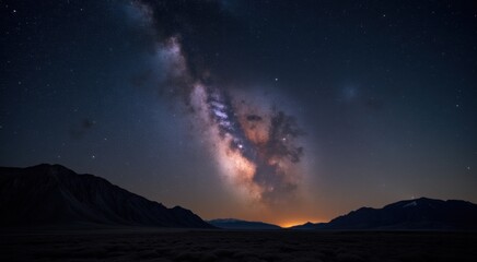 Milky in the sky with a mountain in the background