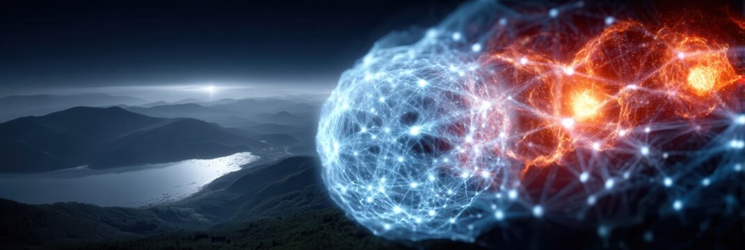 A surreal galaxy of glowing tissue clouds and organ constellations, evolution defined by physics while a satellite maps the stars to find an ancient solution