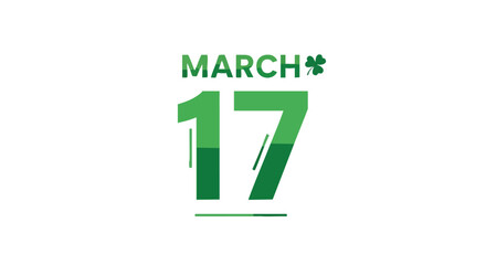 Festive March 17th Celebration: A Symbolic Display of Irish Heritage and Cultural Merriment through Elegant Green Typography Depiction