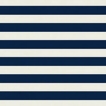 Classic navy blue and cream horizontal stripes seamless pattern for nautical and coastal themed designs
