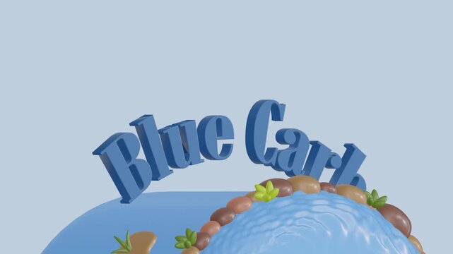 Blue carbon 3D animation, Mangrove ecosystem landscape rolling animation, Blue carbon animation on side view.