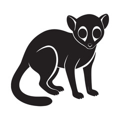 Slender loris silhouette black vector icon