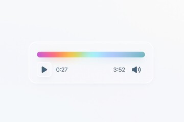Audio player interface showcasing modern design elements featuring a gradient progress bar highlighting user engagement with immersive soundscapes and digital interactivity next generation