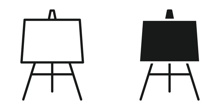 Easel icon set, vector illustration .