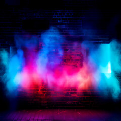 abstract background with smoke colorful lights, blue and red colors