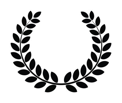Isolated black laurel wreath vector illustration for logo and design eps silhouette - Powered by Adobe