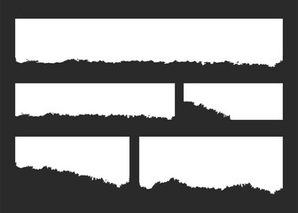 Collection of Realistic torn paper set ripped pieces of paper with rough edges vector illustration