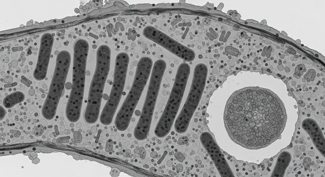 TEM showing tubular virus particles in leaf mesophyll