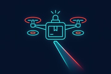 Futuristic delivery drone equipped with advanced sensors and illuminated navigation features showcasing the digital evolution of logistics and autonomous transportation systems