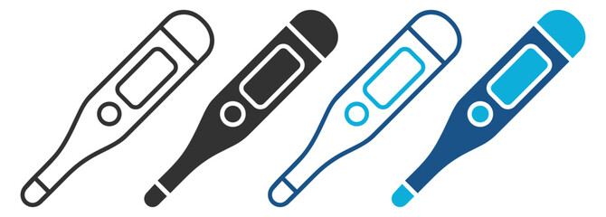 Digital thermometer medical temp check device on transparent background