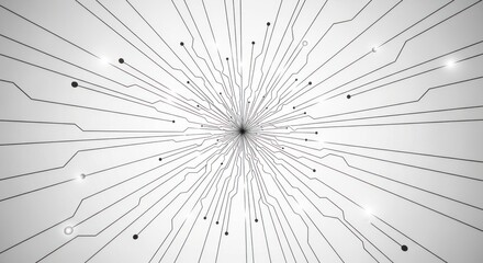 Obraz premium High tech neural network abstract illustration with converging lines.
