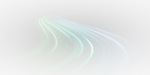 Fast track with glowing lines and speed trail. Motion blur and racing effect with light streaks.
