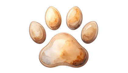 Watercolor Paw Print Illustration With Four Pads On Transparent Background For Pets And Nature Art