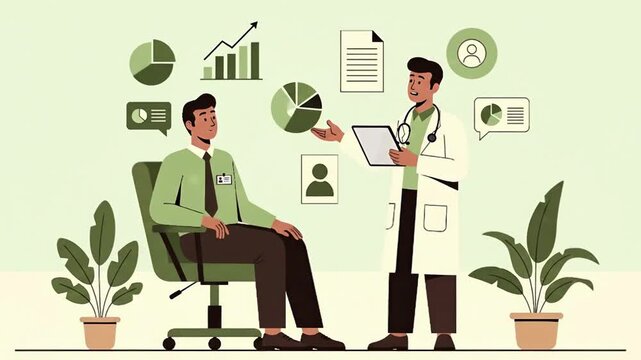 Doctor Consulting with Patient - Healthcare Data Analysis and Insights.