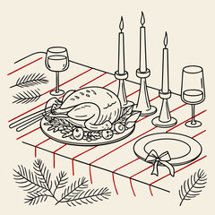 hand drawn vector illustration of a set of food